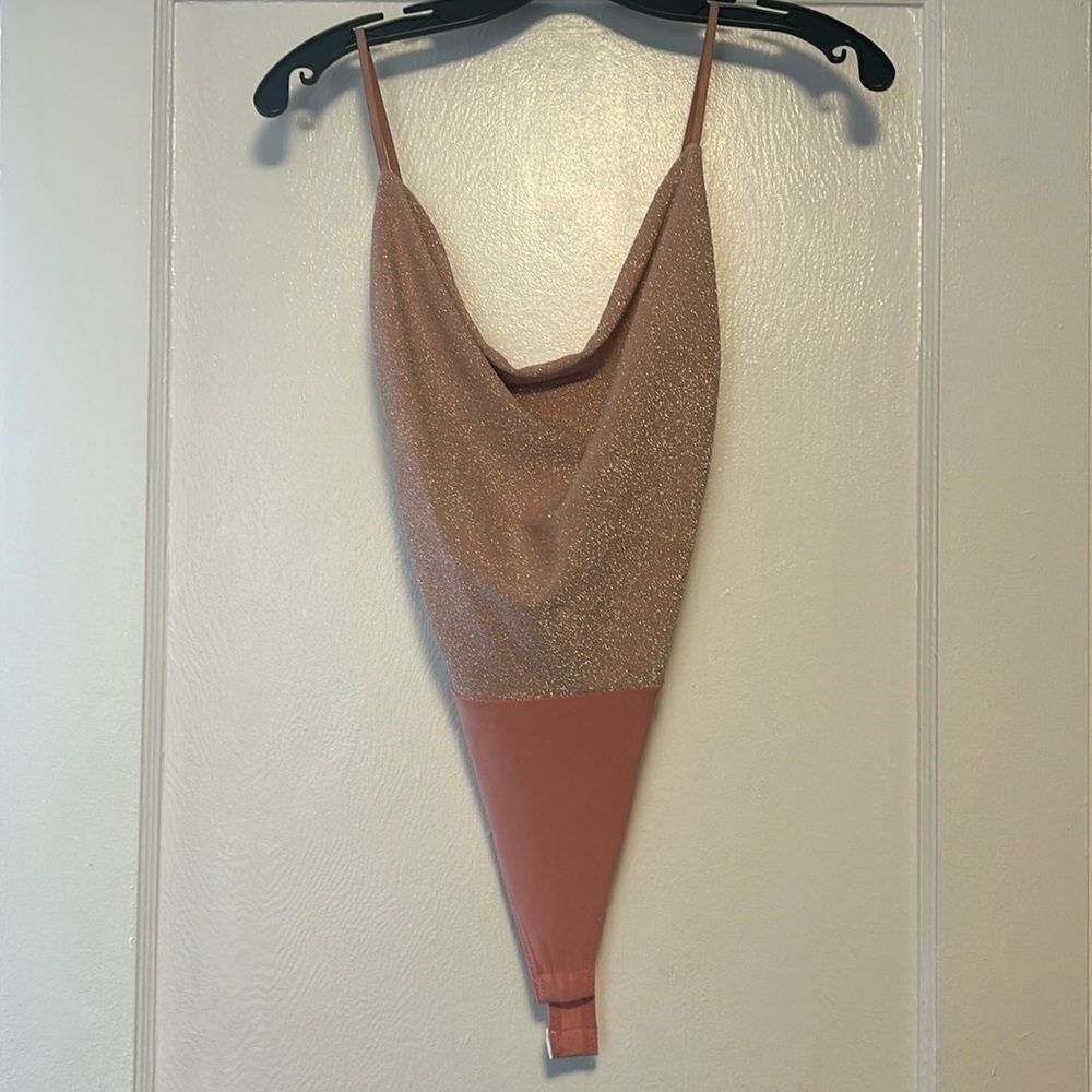 NEVER WORN Pink Sparkle Windsor Bodysuit